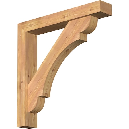 Ekena Millwork Olympic Block Smooth Bracket w/ Offset Brace, Western Red Cedar, 5 1/2"W x 34"D x 34"H BKT0604X34X34OLY05SWR